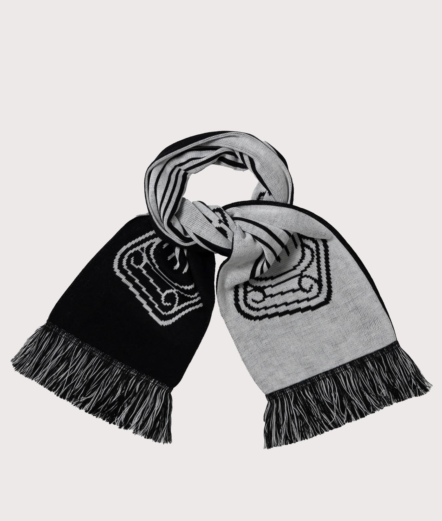 Column Scarf in Black | Aries | EQVVS | Front and back shot 