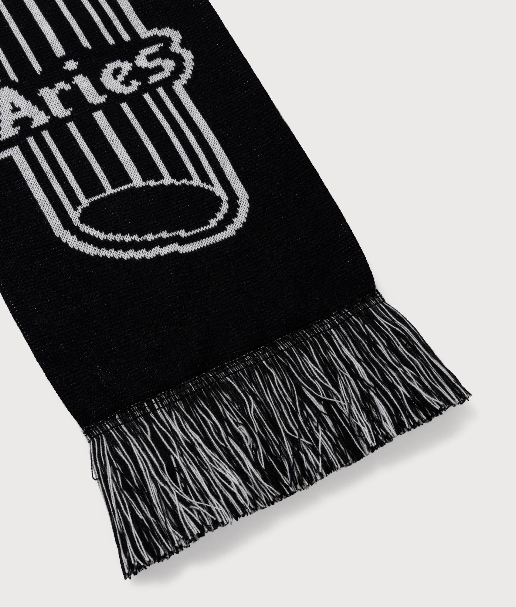Column Scarf in Black | Aries | EQVVS | Front detail shot 