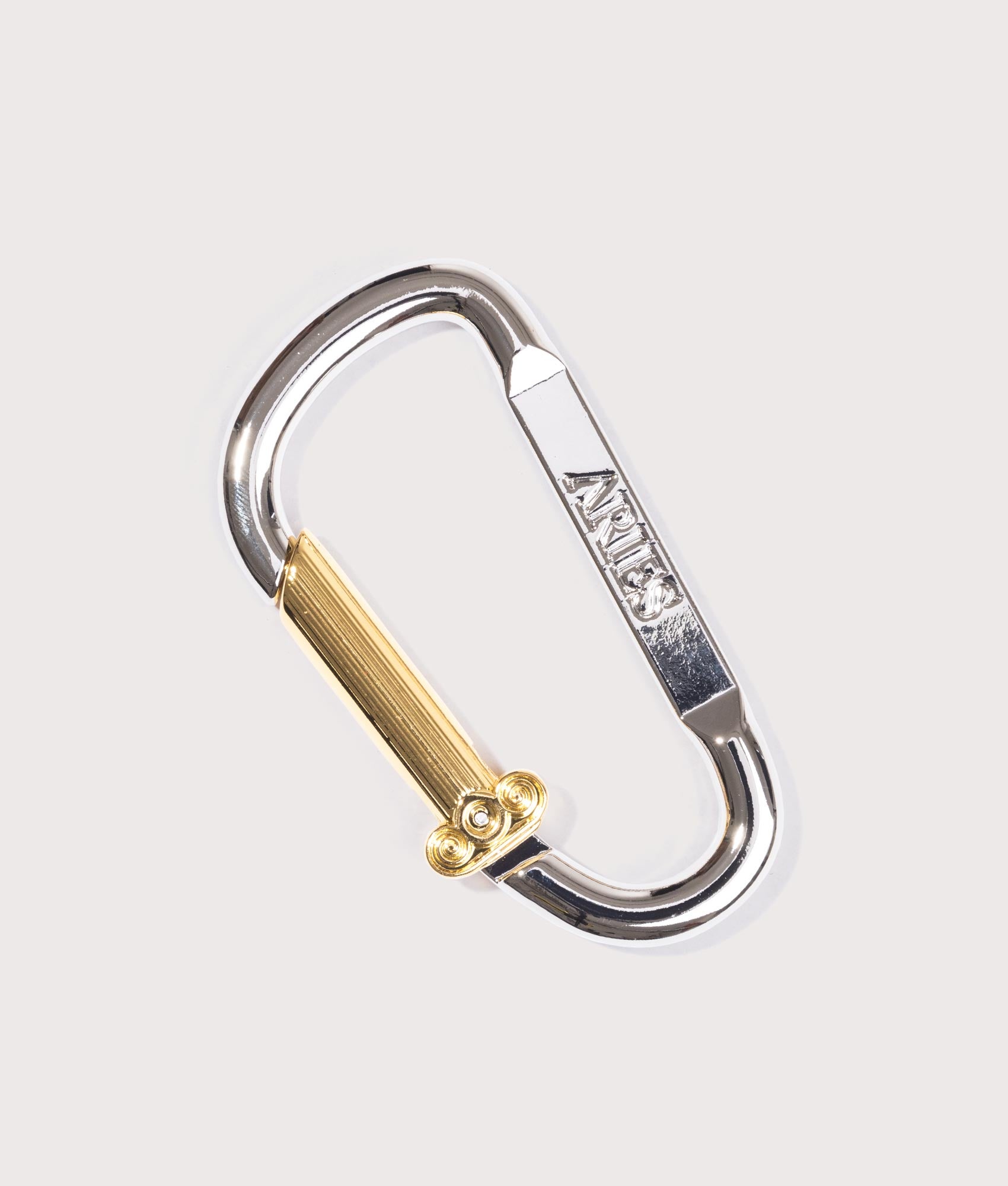 Column Carabiner in Silver/Gold | Aries | EQVVS | Back shot 