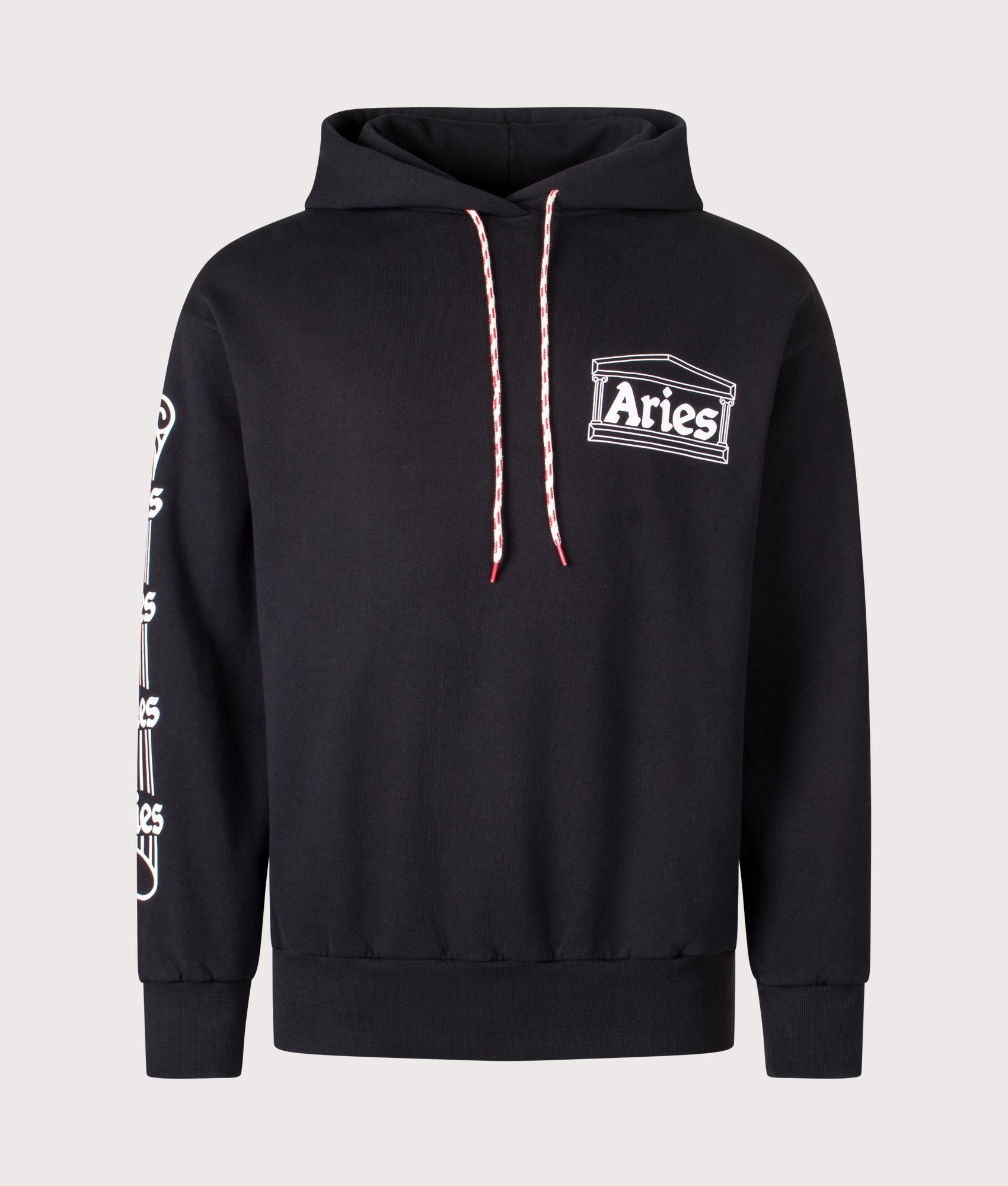 Column Hoodie in Black | 100% Cotton | Aries | EQVVS | Front shot 