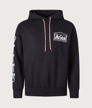 Column Hoodie in Black | 100% Cotton | Aries | EQVVS | Front shot 