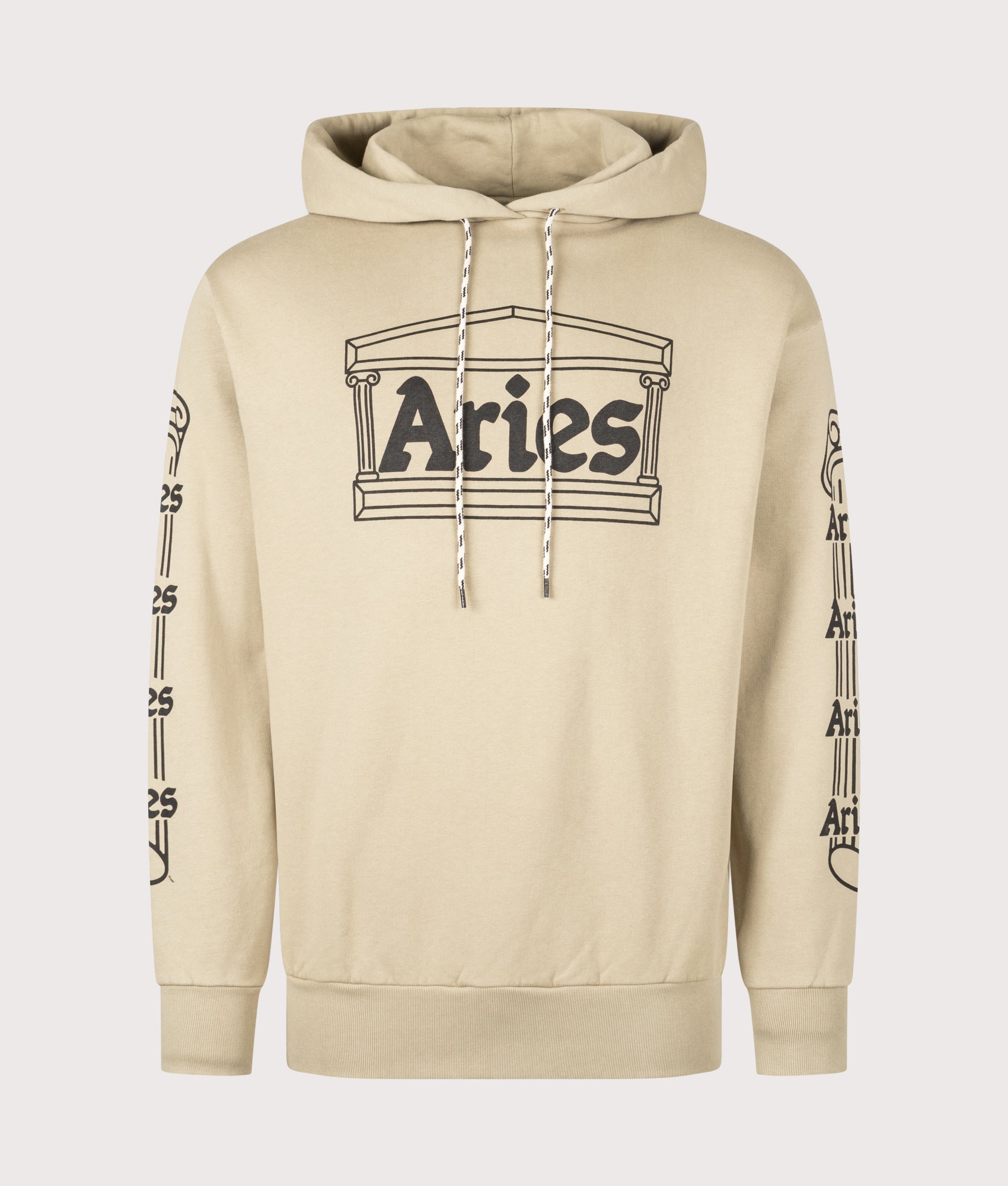 Column Hoodie in Khaki | 100% Cotton | Aries | EQVVS | Front shot 
