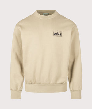 Mini Temple Sweatshirt in Khaki | 100% Cotton | Aries | EQVVS | Front shot 