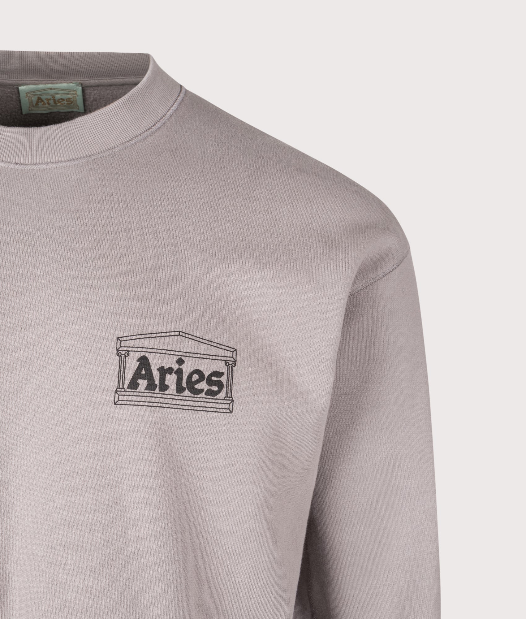 Mini Temple Sweatshirt in Grey | 100% Cotton | Aries | EQVVS | Front angle shot 