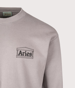 Mini Temple Sweatshirt in Grey | 100% Cotton | Aries | EQVVS | Front angle shot 