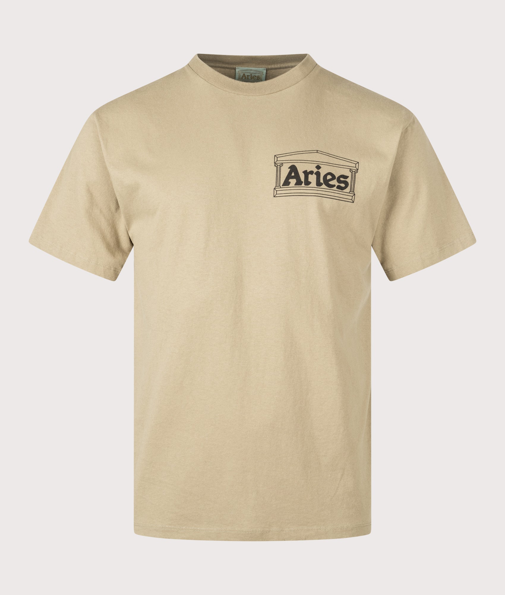 Temple T-Shirt in Khaki | 100% Cotton | Aries | EQVVS | Front shot 