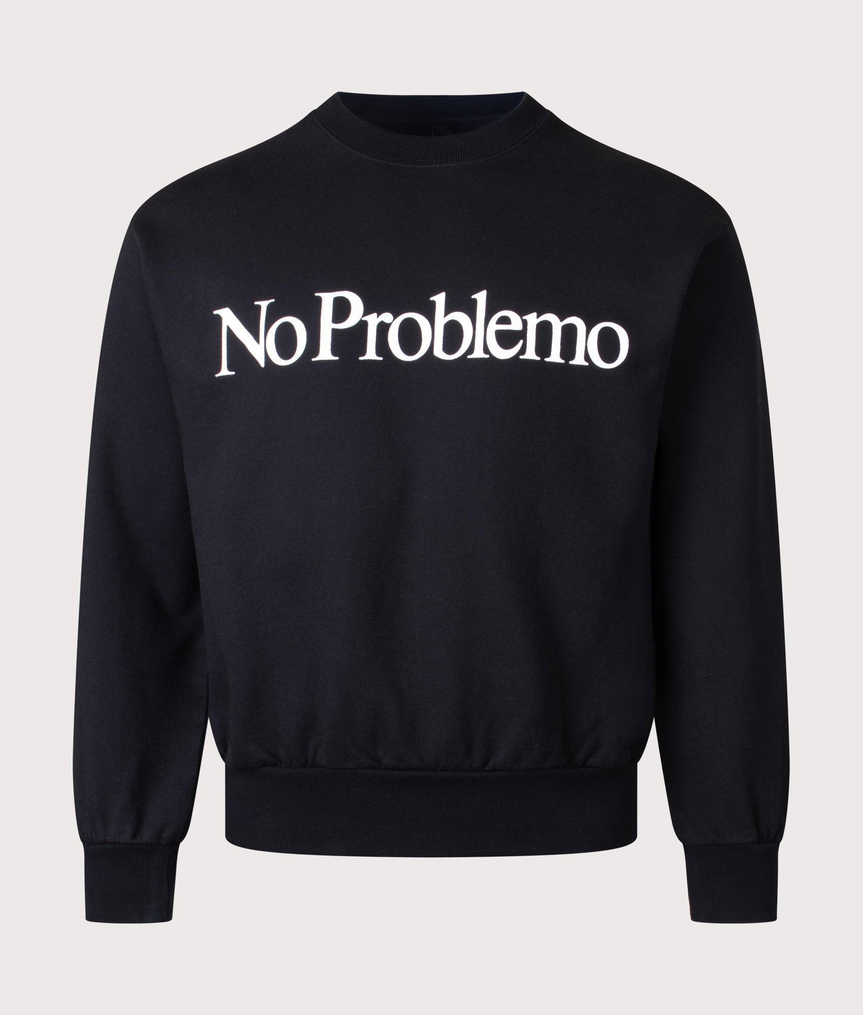 No Problemo Sweatshirt in Black at EQVVS Menswear. Front shot.