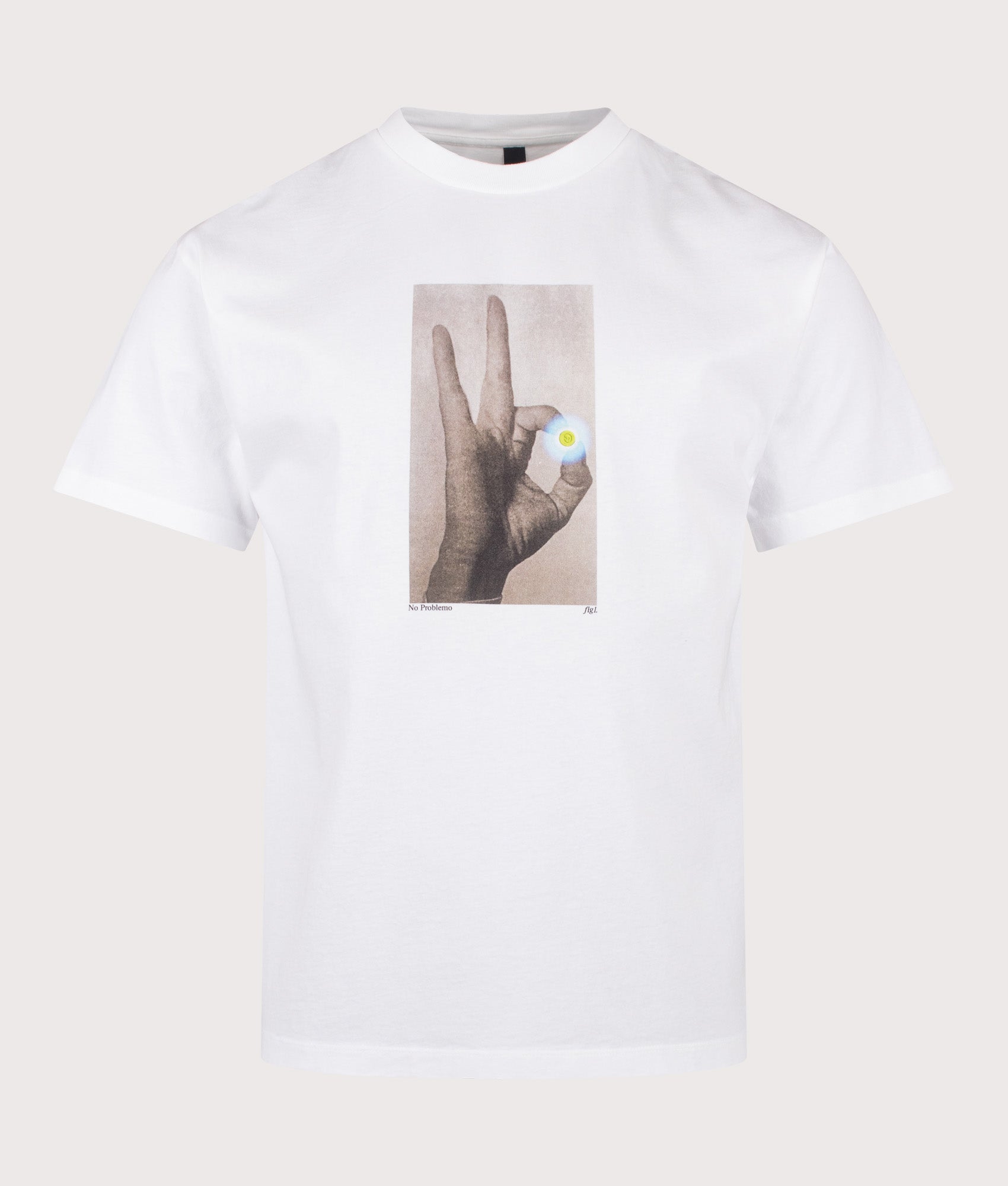 Pill T-Shirt in White by No Problemo. Shot by EQVVS. Front shot.