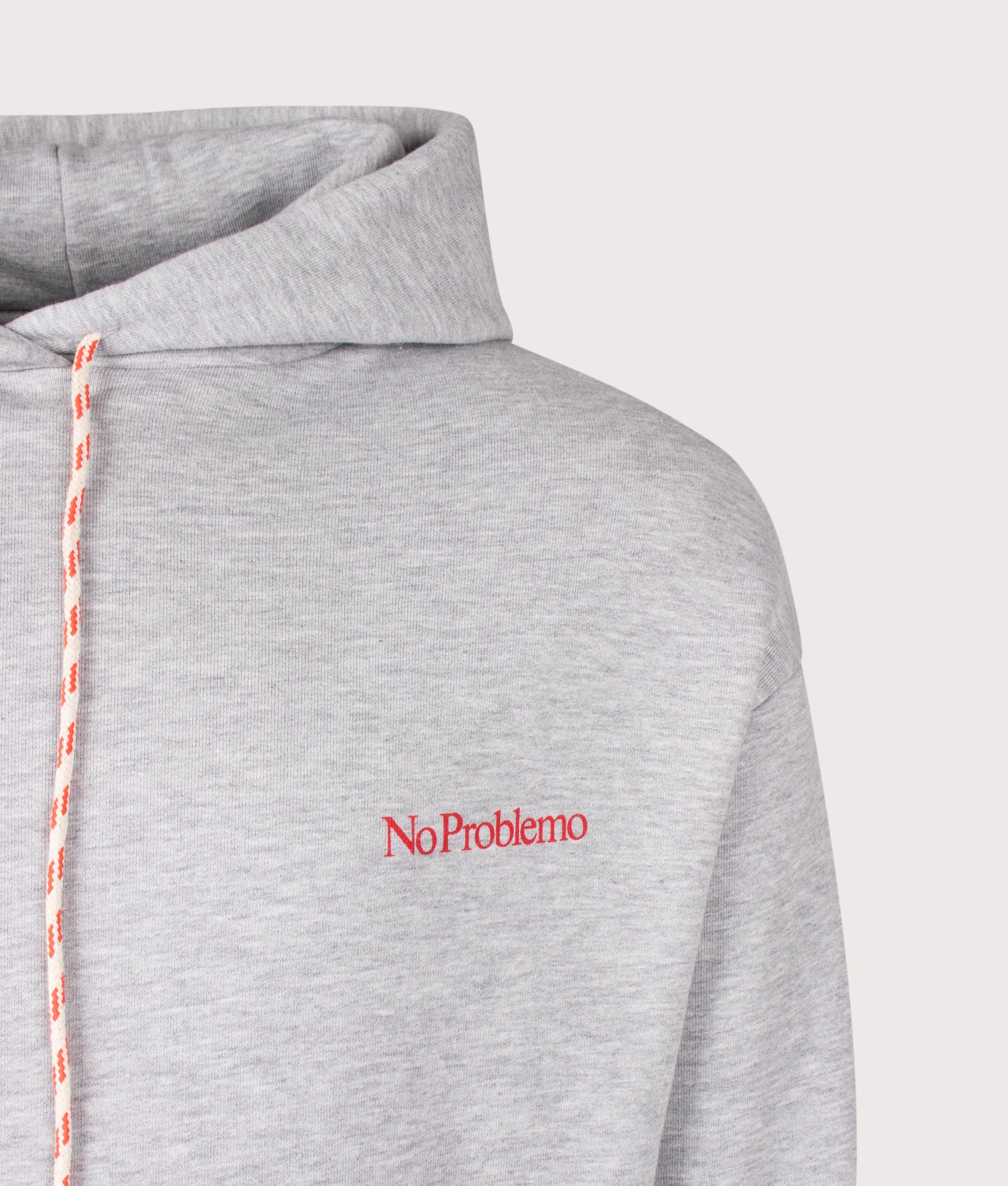 Mini Problemo Hoodie in Sport Grey by No Problemo. Shot by EQVVS. Detail shot.