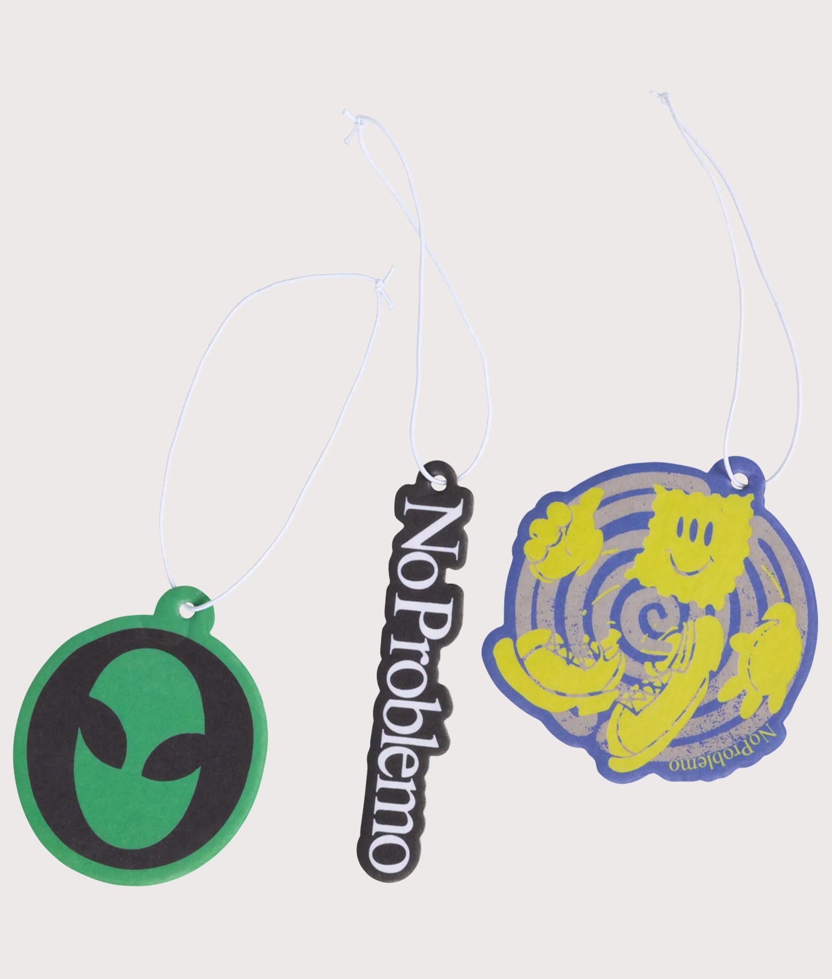 No Problemo NP Air Fresheners at EQVVS Menswear. Front shot.