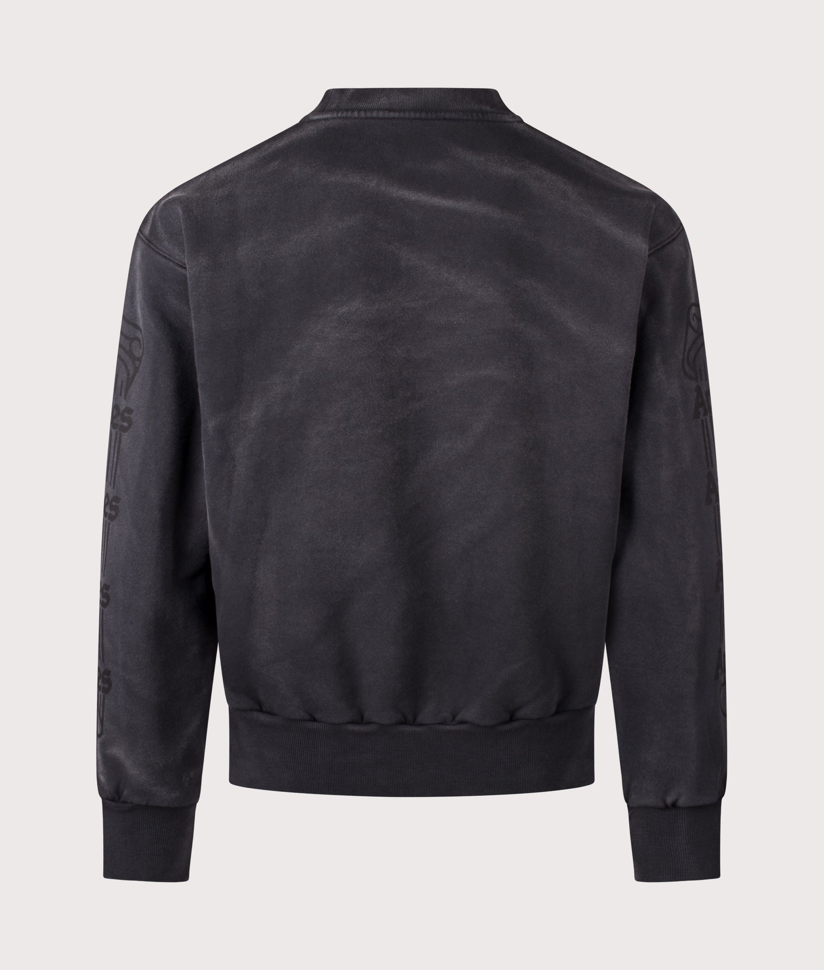 Aries Sunbleached Column Sweatshirt in Black at EQVVS Menswear. Back shot.