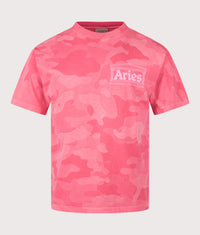 Aged Camo T-Shirt: Pink 