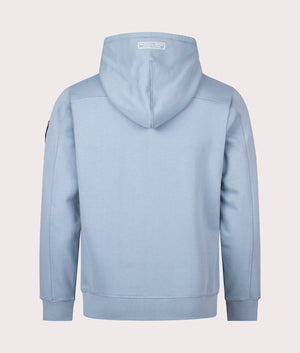 Siren Zip Through Hoodie in Dusk Blue by Marshall Artist. Back angle shot at EQVVS.