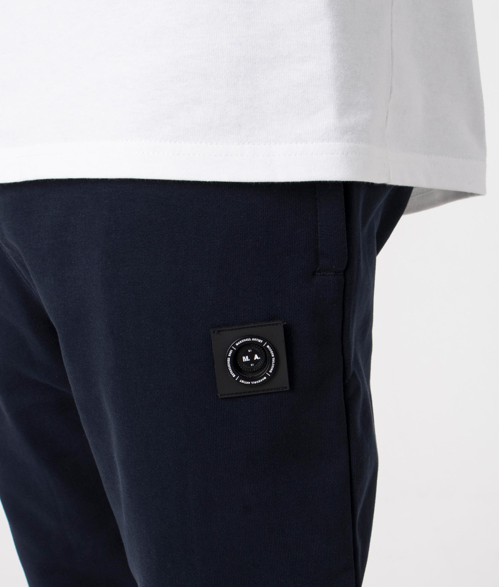 Marshall artist siren jogger in 003 navy detail shot at EQVVS