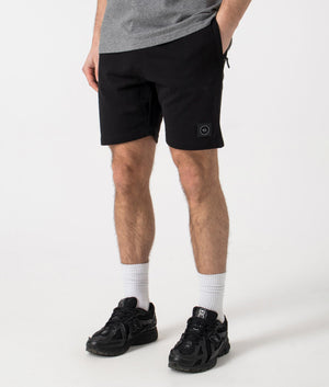  Siren Jersey Shorts in Black by Marshall Artist. Side angle shot at EQVVS.