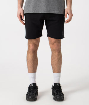  Siren Jersey Shorts in Black by Marshall Artist. Front angle shot at EQVVS.