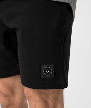  Siren Jersey Shorts in Black by Marshall Artist. Detail shot at EQVVS.