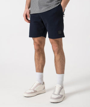 Siren Jersey Shorts in Navy by Marshall Artist. Side angle shot at EQVVS.