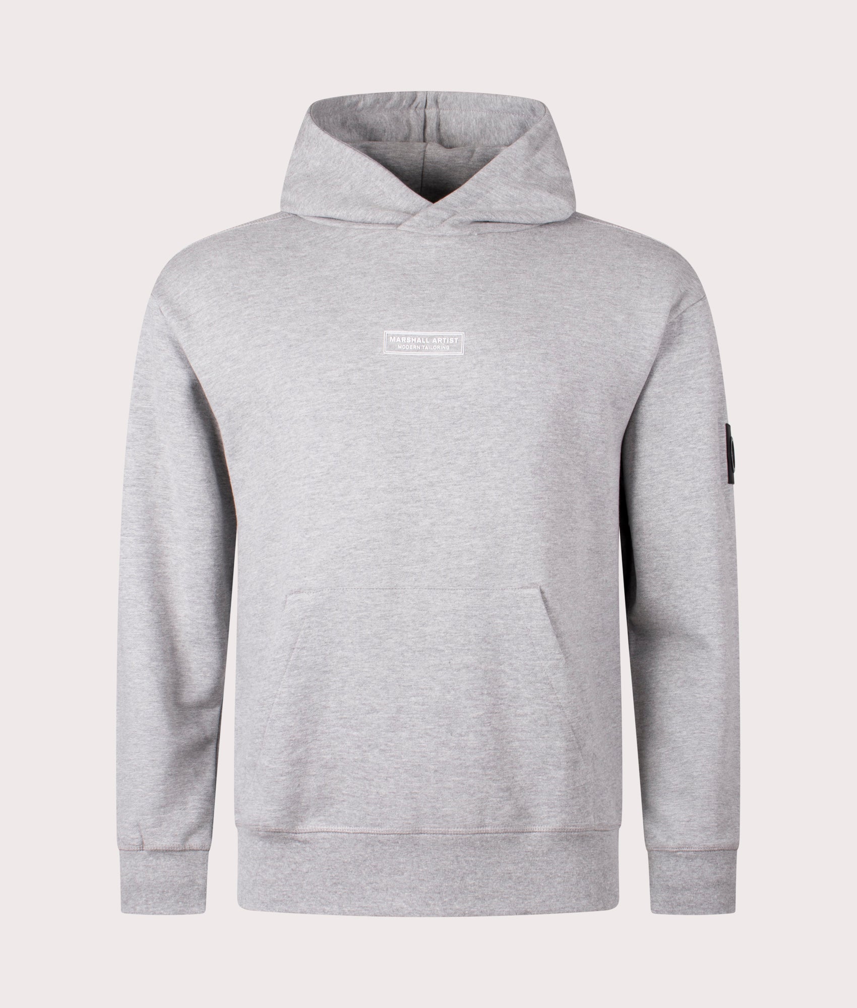 Marshall Artist Siren Overhead Hoodie in 004 grey marl front shot at EQVVS