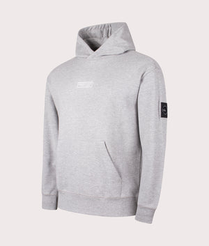 Marshall Artist Siren Overhead Hoodie in 004 grey marl front side shot at EQVVS