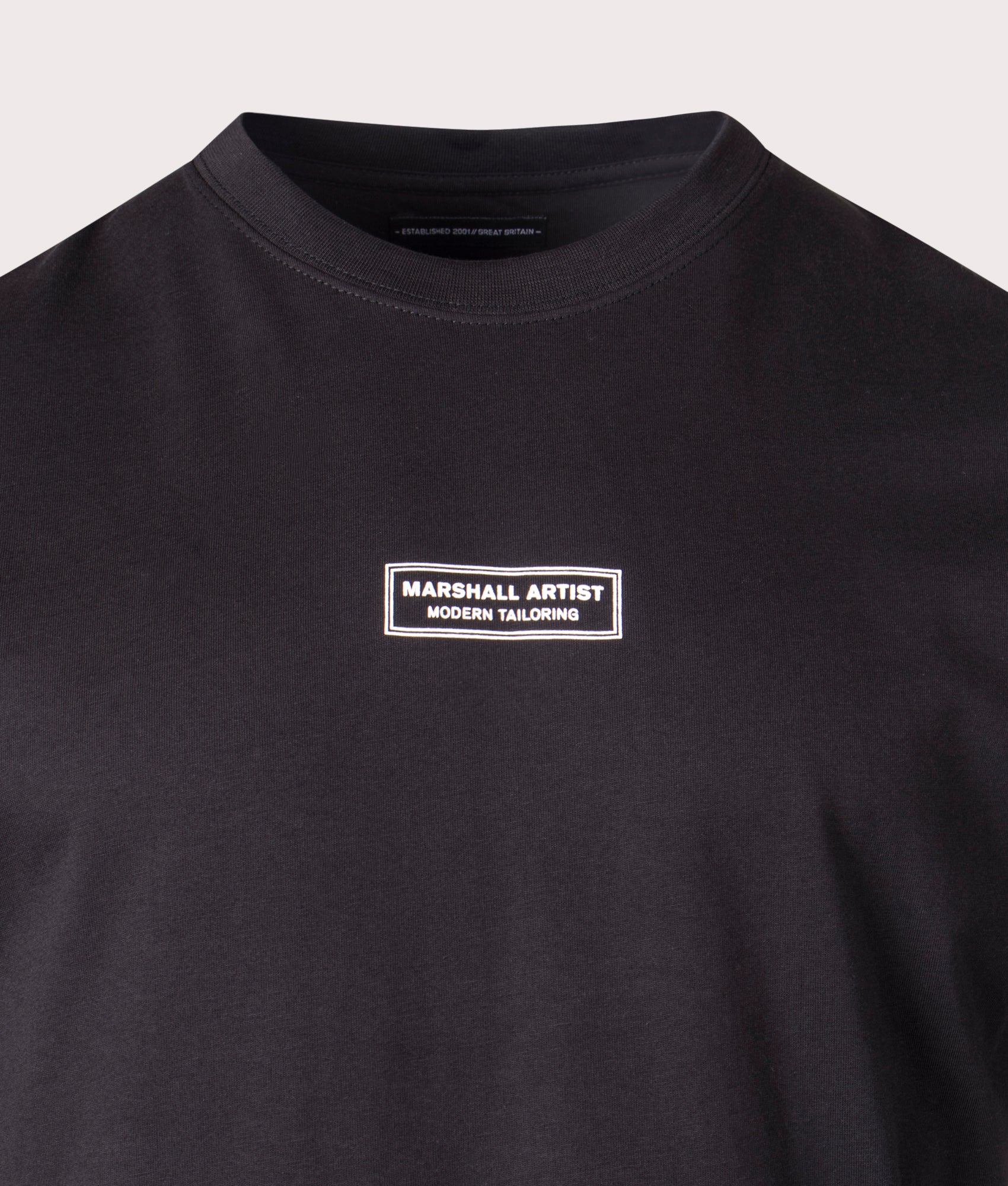 Marshall Artist Injection T-Shirt in Black, 100% Cotton Detail Shot at EQVVS