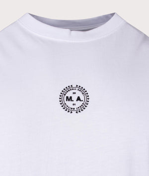 Marshall artist Wuji T-Shirt in 002 white with back print Detail shot at EQVVS