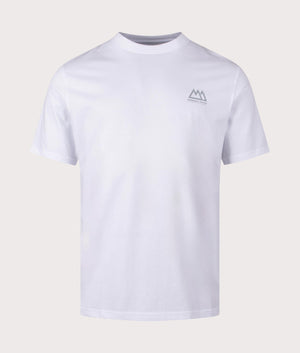 Marshall artist Mountain Tailoring T-Shirt in 002 white with back print 100% cotton front shot at EQVVS
