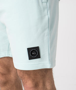 Siren Jersey Shorts in Sky Blue by Marshall Artist. Detail shot at EQVVS.