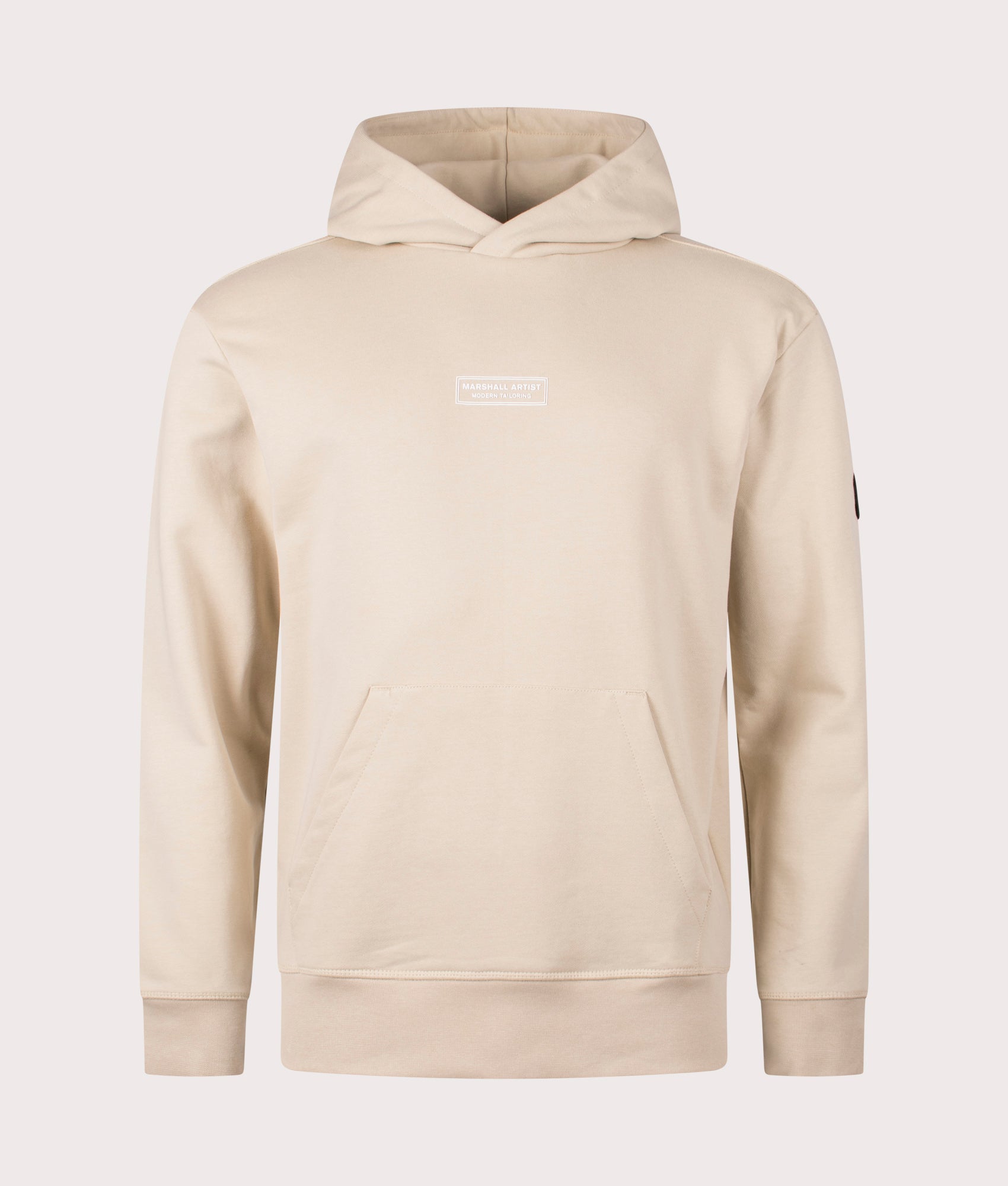 Marshall Artist Siren Overhead Hoodie in 010 sandstone 100% cotton  front shot at EQVVS