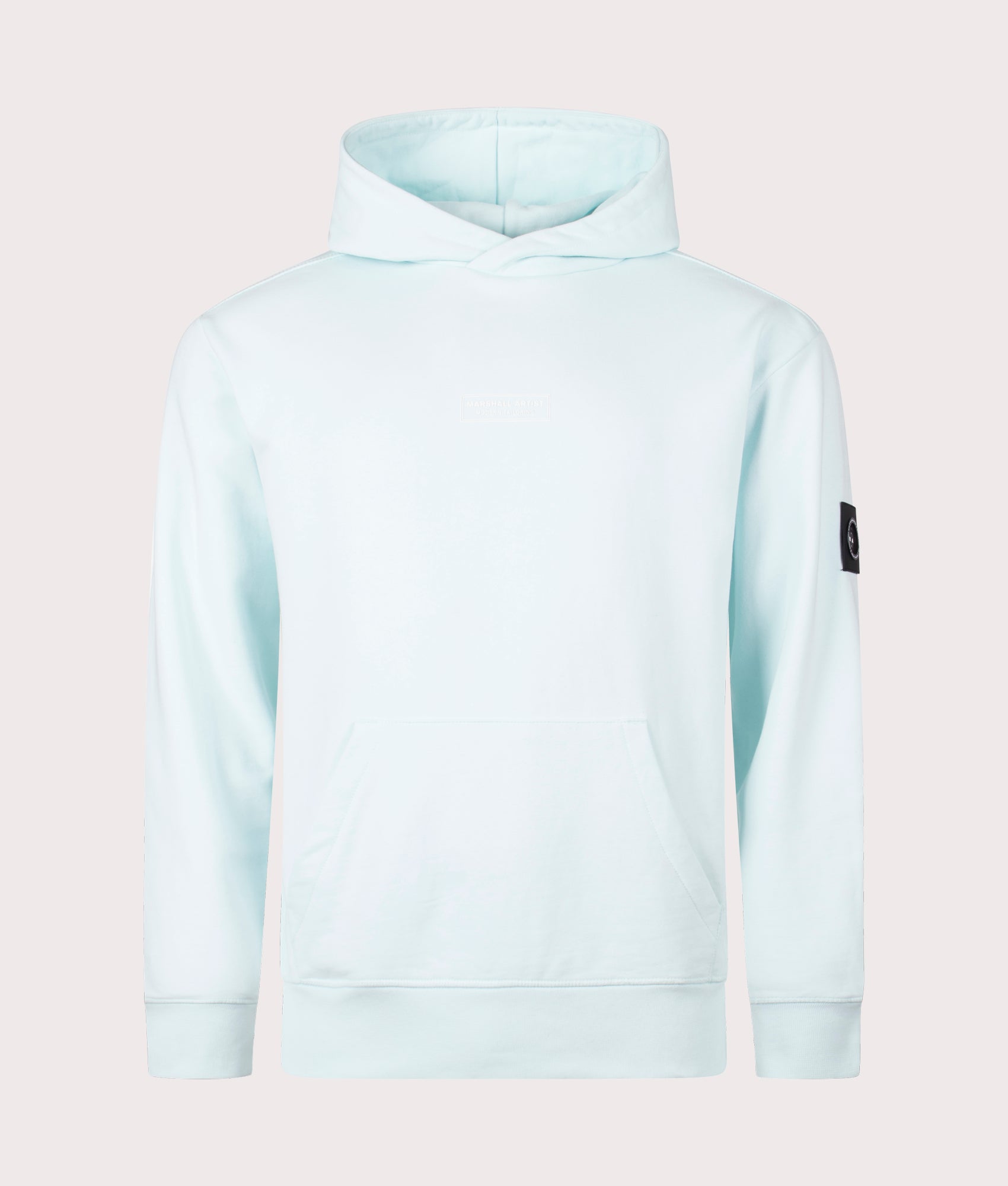 Discover the Siren Overhead Hoodie in Sky Blue, 100% Cotton Front Shot at EQVVS