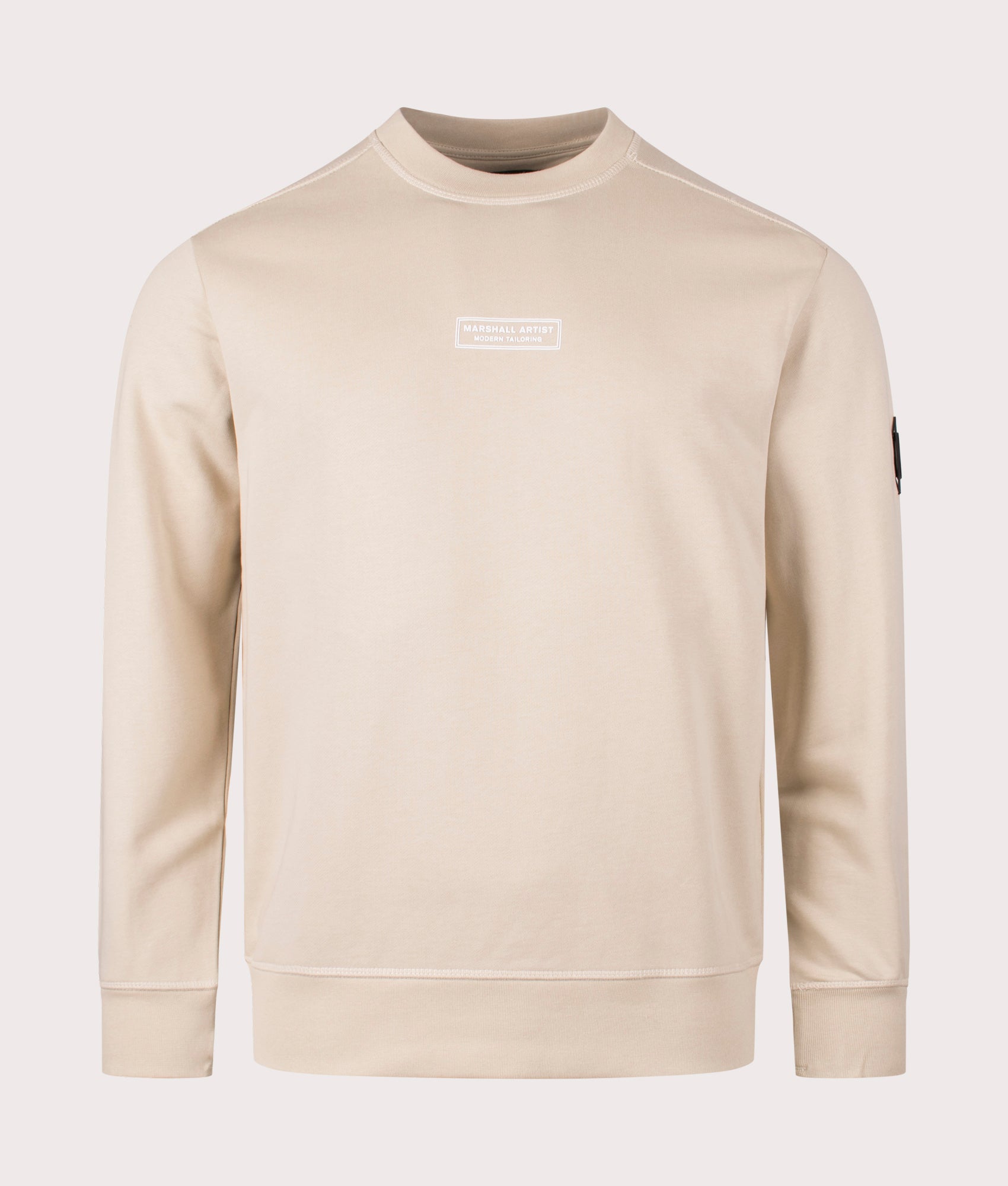 Marshall artist Siren Crew Sweatshirt in 010 sandstone 100% cotton front shot at EQVVS