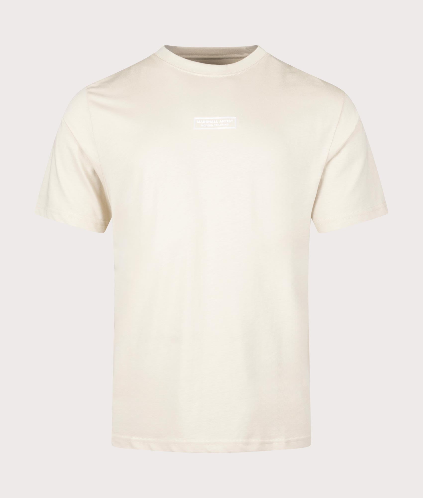Injection T-Shirt in Sandstone by Marshall Artist. EQVVS Front Angle Shot.