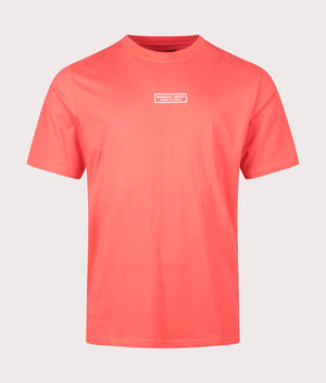 Injection T-Shirt in Coral by Marshall Artist. EQVVS Front Angle Shot.