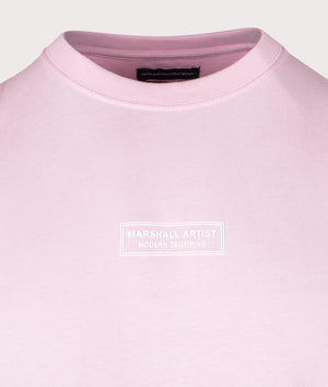 Injection T-Shirt in Pink by Marshall Artist. EQVVS Detail Shot.