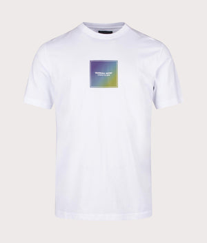 Linear Box T-Shirt in White by Marshall Artist. EQVVS Front Angle Shot.