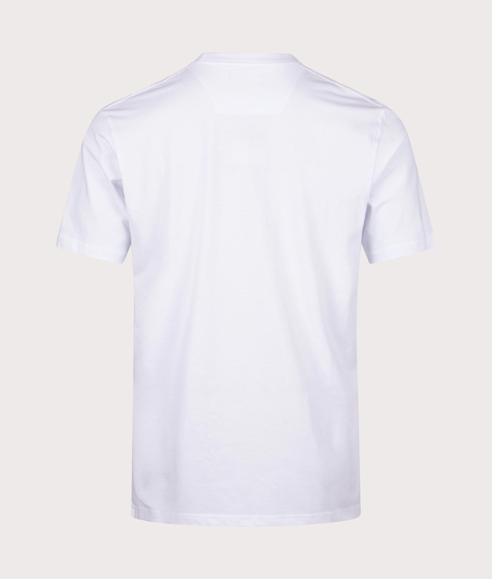 Linear Box T-Shirt in White by Marshall Artist. EQVVS Back Angle Shot.