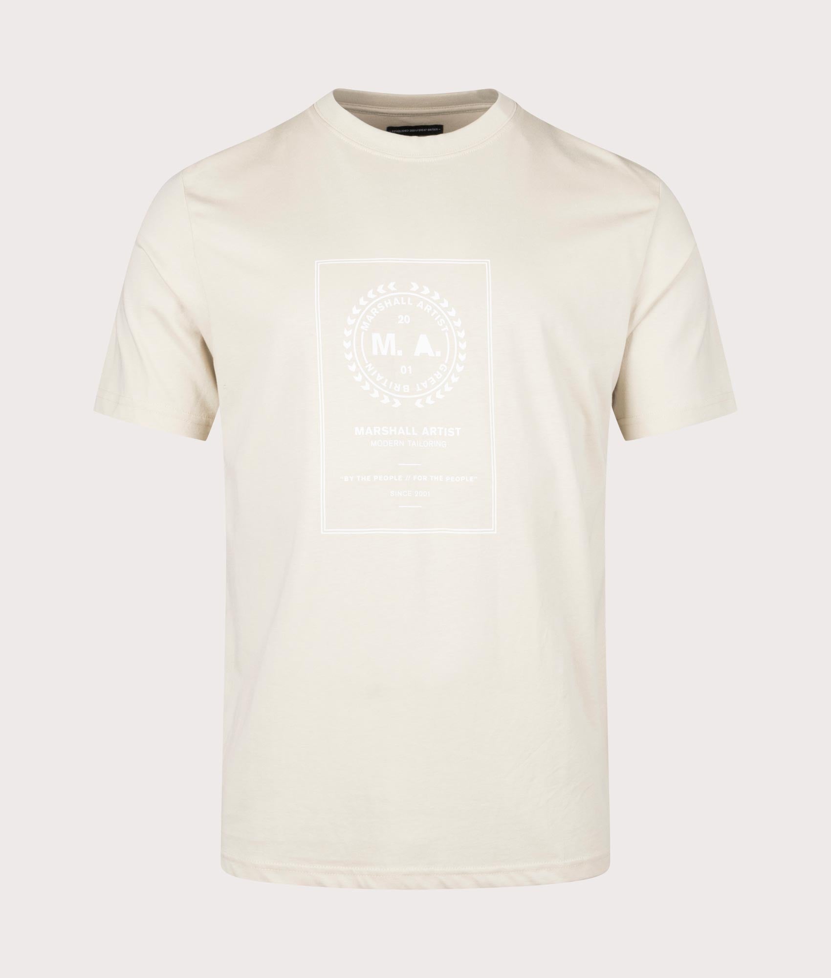 Cartellino T-Shirt in Sandstone by Marshall Artist. EQVVS Front Angle Shot.