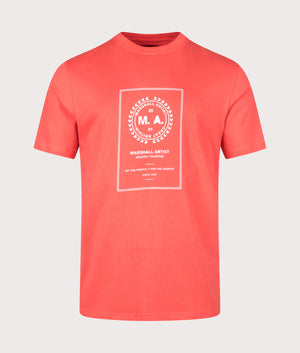 Cartellino T-Shirt in Coral by Marshall Artist. EQVVS Front Angle Shot.