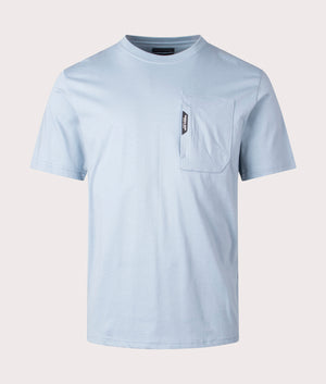 Marshall Artist Minerva T-Shirt in Dusk Blue with Chest Pocket, 100% Cotton Front Shot at EQVVS