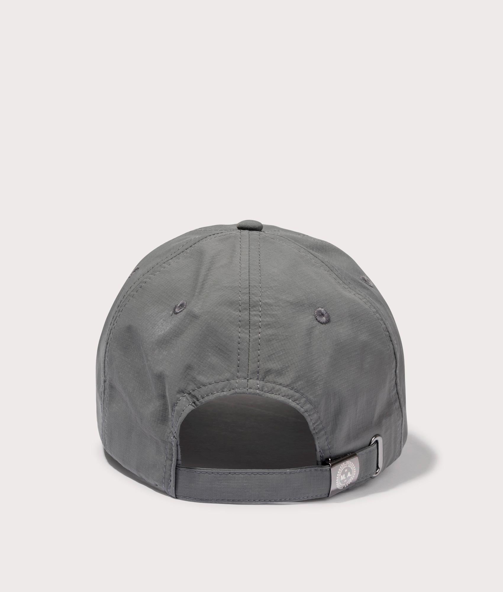 Siren Nylon Ripstop Cap in Volcanic Grey by Marshall Artist. EQVVS Back Angle Shot.