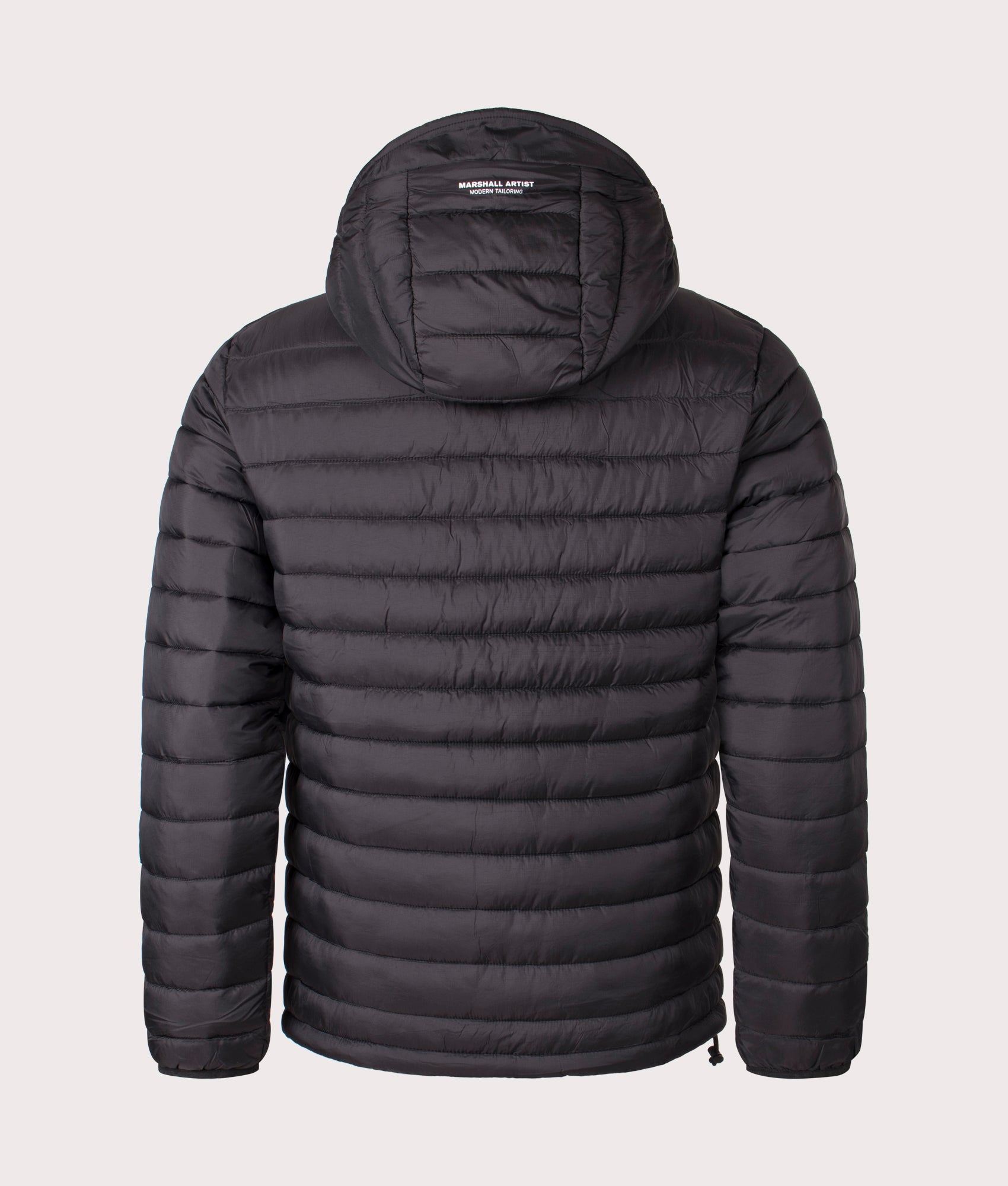 Black Cascade Bubble Jacket by Marshall Artist. shot at EQVVS. Reverse shot. 