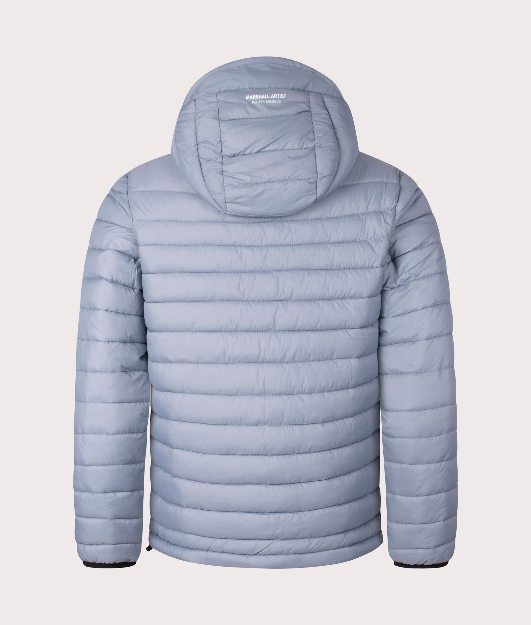 Cascade Bubble Jacket in Nardo Grey by Marshall Artist. Shot at EQVVS. Reverse shot.
