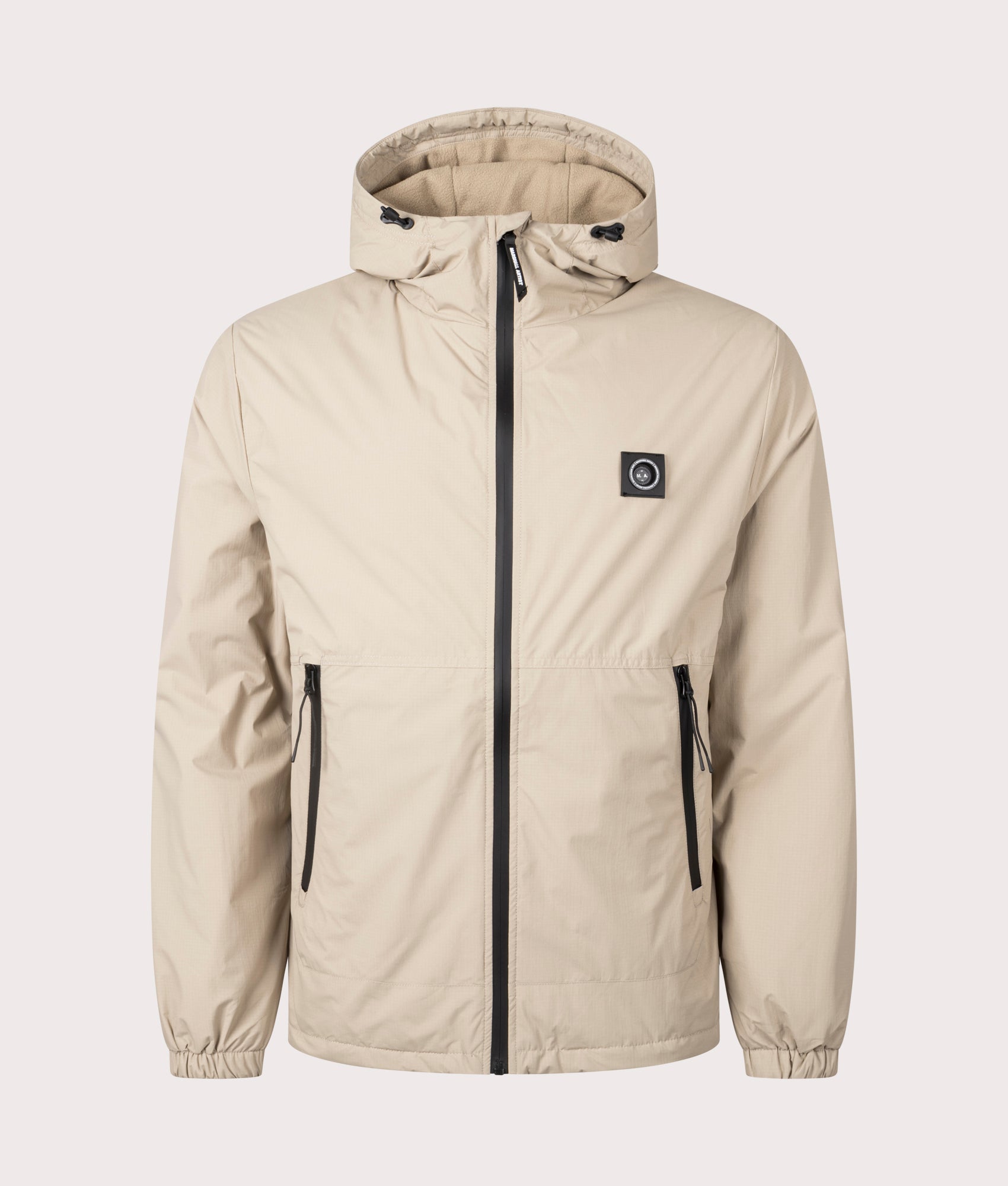 Marshall Artist Faulkner Jacket in Stone. At EQVVS Menswear. Front detail shot