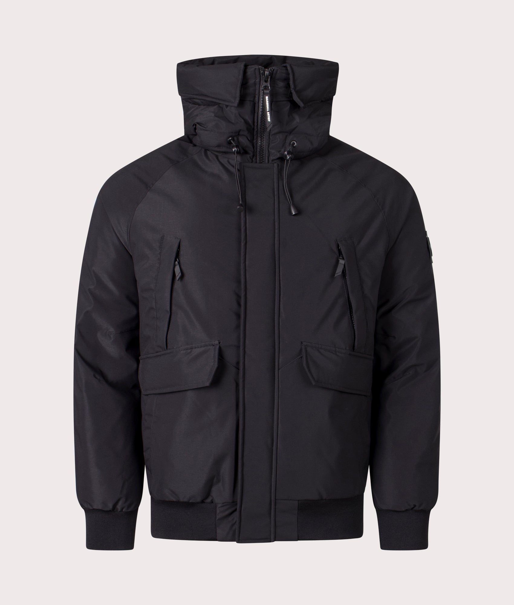 Alverstone Jacket in Black by Marshall Artist. Shot at EQVVS. Front shot. 