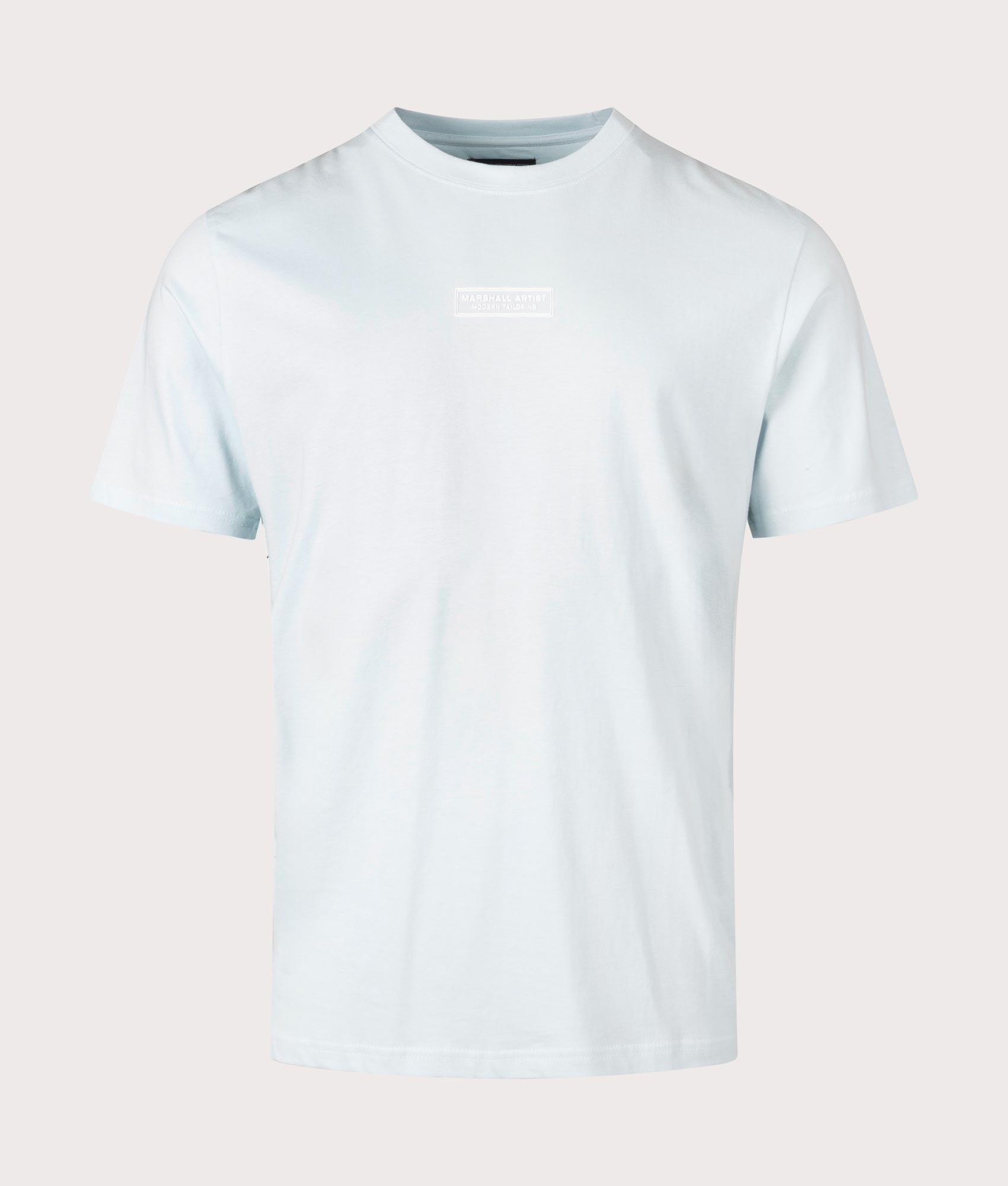 Injection T-Shirt in Sky by Marshall Artist. Shot at EQVVS. Front shot. 