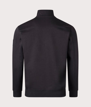 Black Marshall Artist Quarter Zip Sweatshirt. Shot at EQVVS. Reverse shot. 
