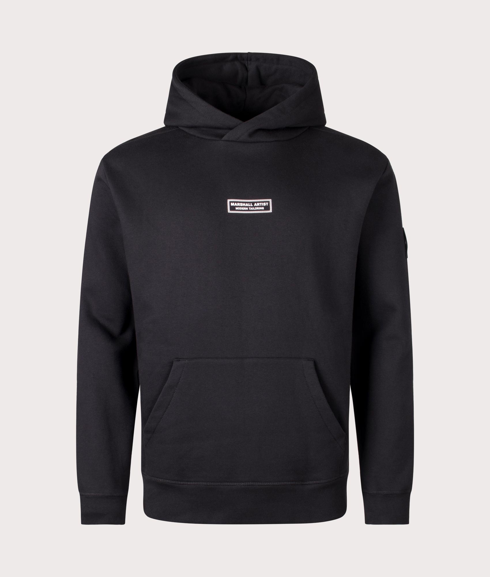 Marshall Artist Siren Hoodie in Black at EQVVS Menswear. Front shot.