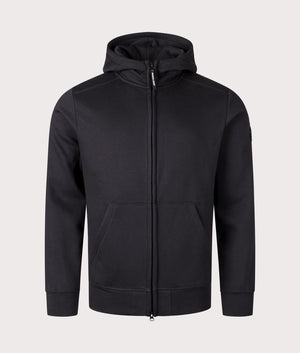 Siren Zip Through Sweatshirt in black by Marshall Artist. Shot at EQVVS. Front shot. 
