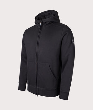 Siren Zip Through Sweatshirt in black by Marshall Artist. Shot at EQVVS.  Angle shot. 