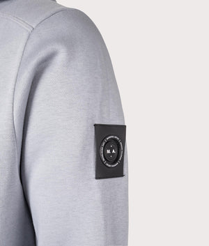 Siren Zip Through Sweatshirt in Nardo Grey by Marshall Artist. Shot at EQVVS.  Detail shot. 